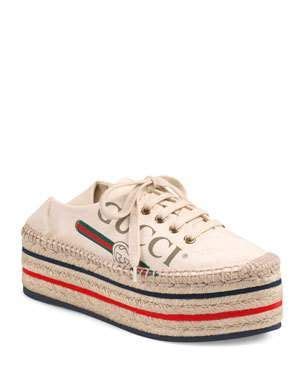 X4367 Gucci Lilibeth Gucci Printed Fabric Flatform Espadrille